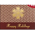 Happy Holidays Snowflake Burgundy & Gold Holiday Greeting Card (5"x7")